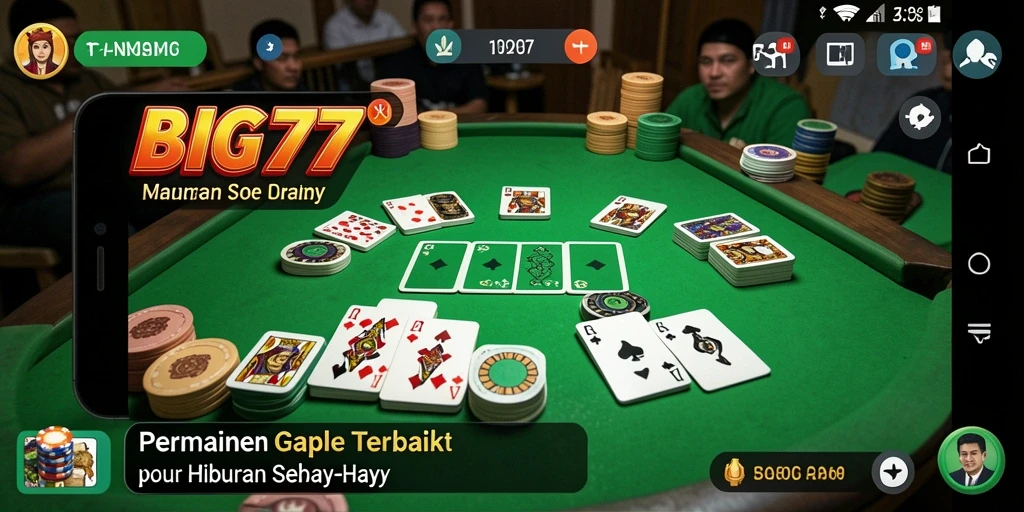 Tampilkan gameplay seru dalam permainan Gaple.