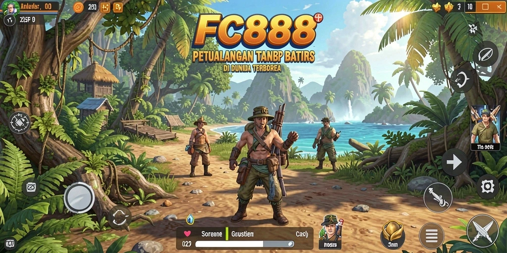 Tangkapan layar gameplay FC888 yang menampilkan petualangan seru di dunia terbuka.