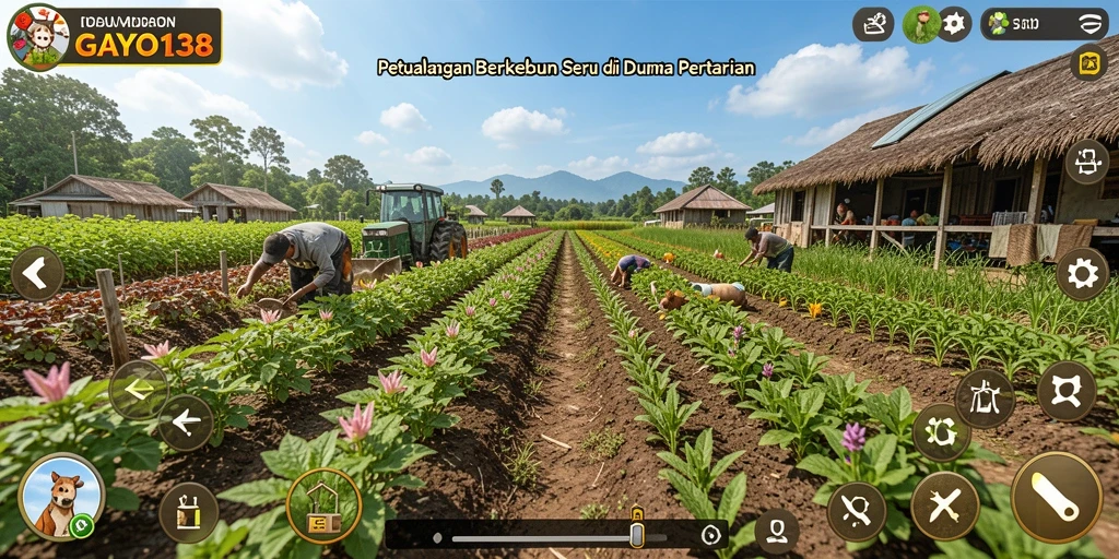 Tampilan gameplay GAYO138 yang menakjubkan saat berkebun.