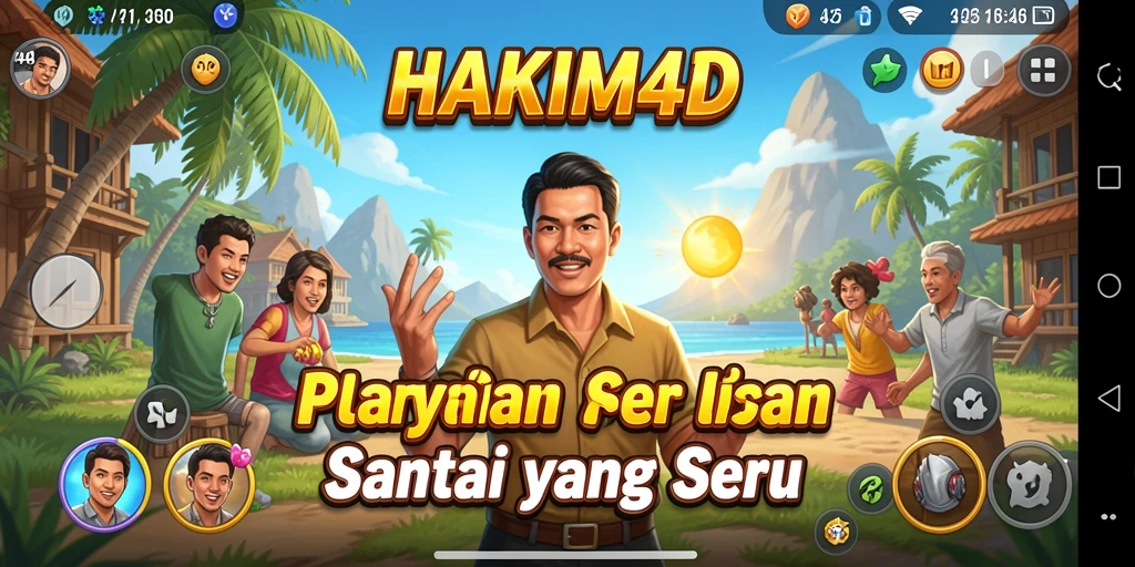Tampilan gameplay HAKIM4D yang ceria dan mengasyikkan.