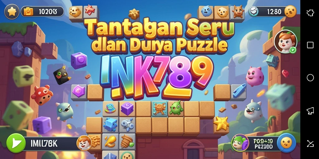 Tampilan menarik dari gameplay Puzzle INK789 yang penuh warna.