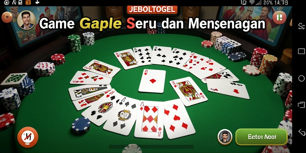 Tampilan seru dalam permainan Gaple JEBOLTOGEL.