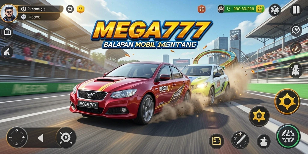 Gameplay mendebarkan balapan mobil di MEGA777