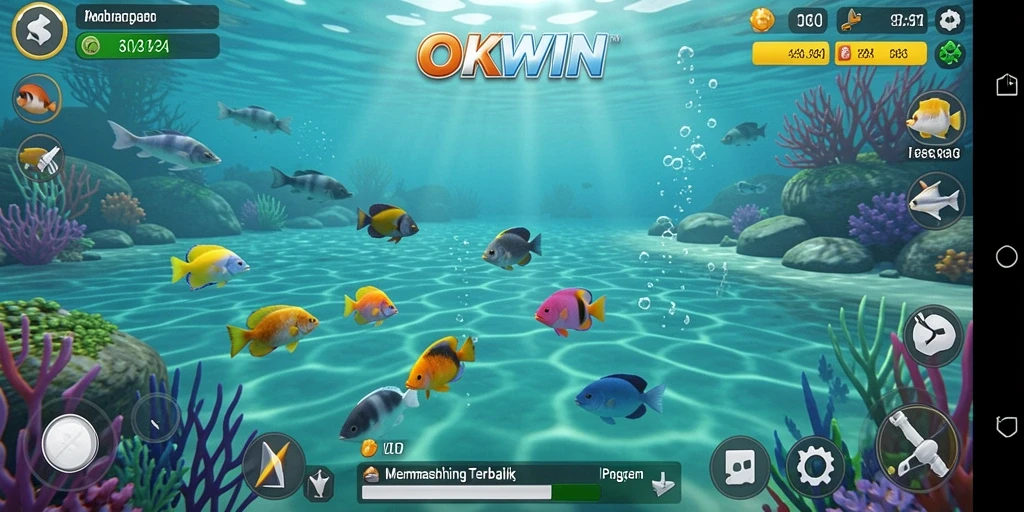 Gameplay memancing yang seru dan menarik di OKWIN.