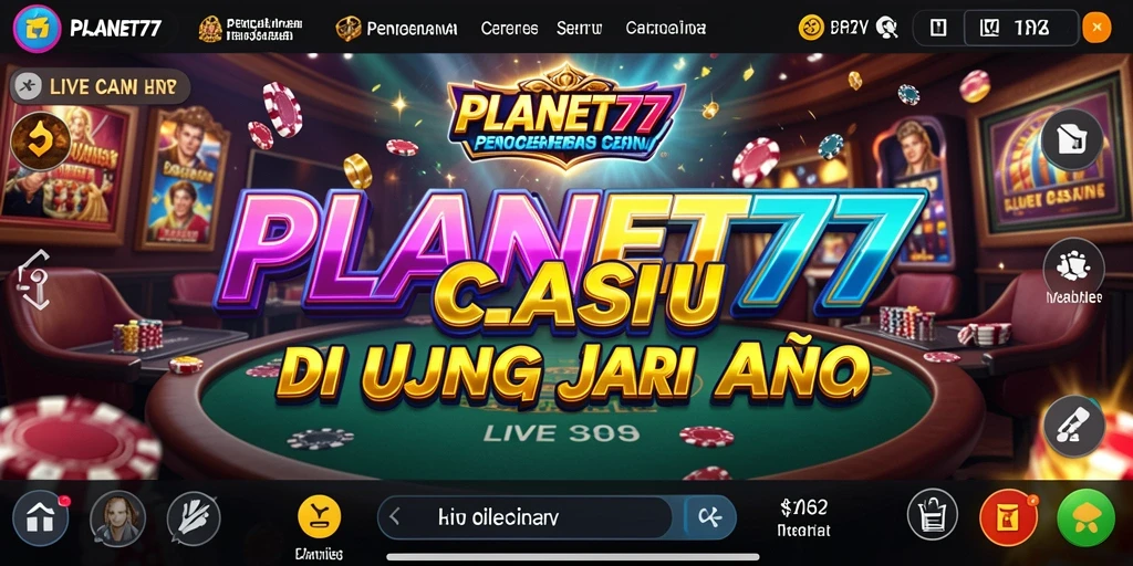 Screenshot gameplay Live Casino PLANET77 yang menampilkan dealer langsung.