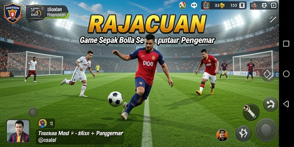 Tampilan gameplay seru di RAJACUAN, beraksi di lapangan.