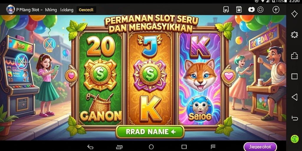 Screenshot utama RP8 menampilkan gameplay Slot yang menyenangkan.