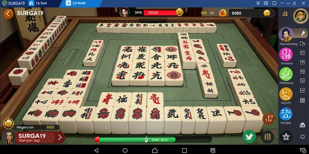 Tampilan gameplay <strong>SURGA19</strong> yang seru dan menantang di papan Mahjong.