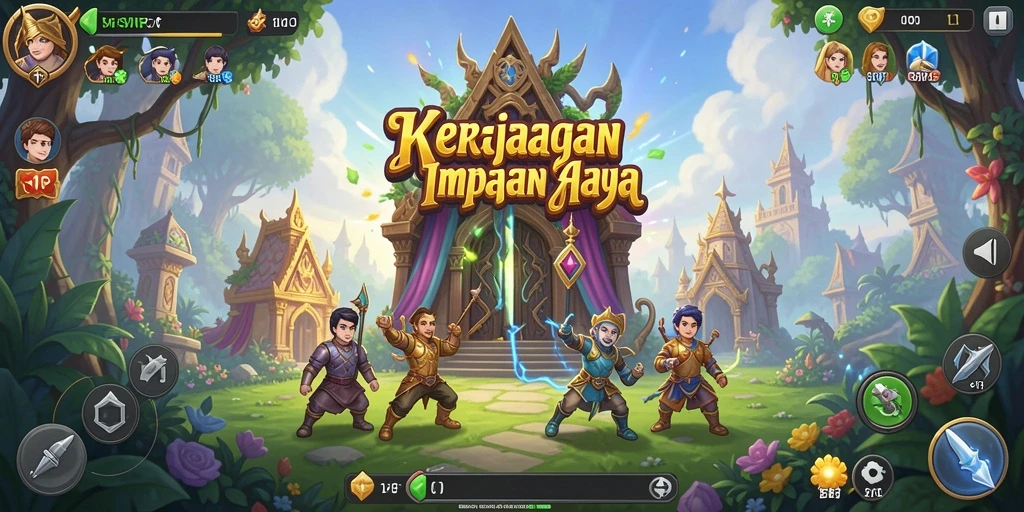 Screenshot gameplay SVIP7 menampilkan pertempuran seru dan pembangunan kerajaan.
